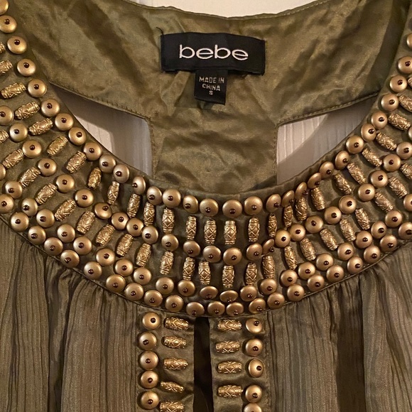 Bebe Green Beaded Blouse - Picture 2 of 3